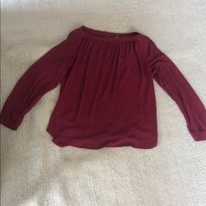 Loft Maroon Flowy Blouse